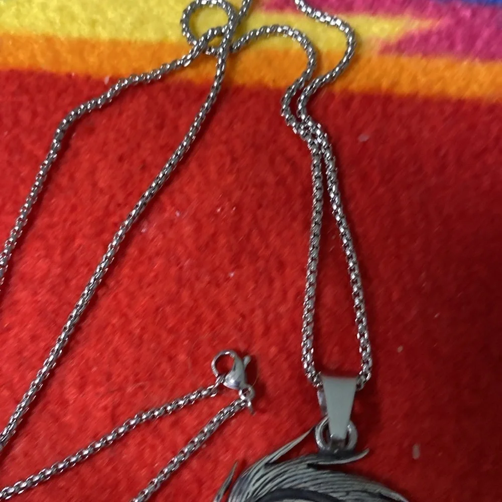 Native Feather Turquoise Stone Pendant Necklace
